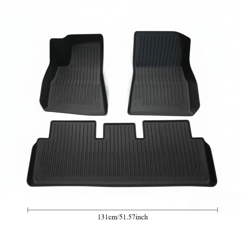 For Tesla Model 3 2018-2020, Removable TPE Car Floor Mats with Wear-Resistant Trunk Liner