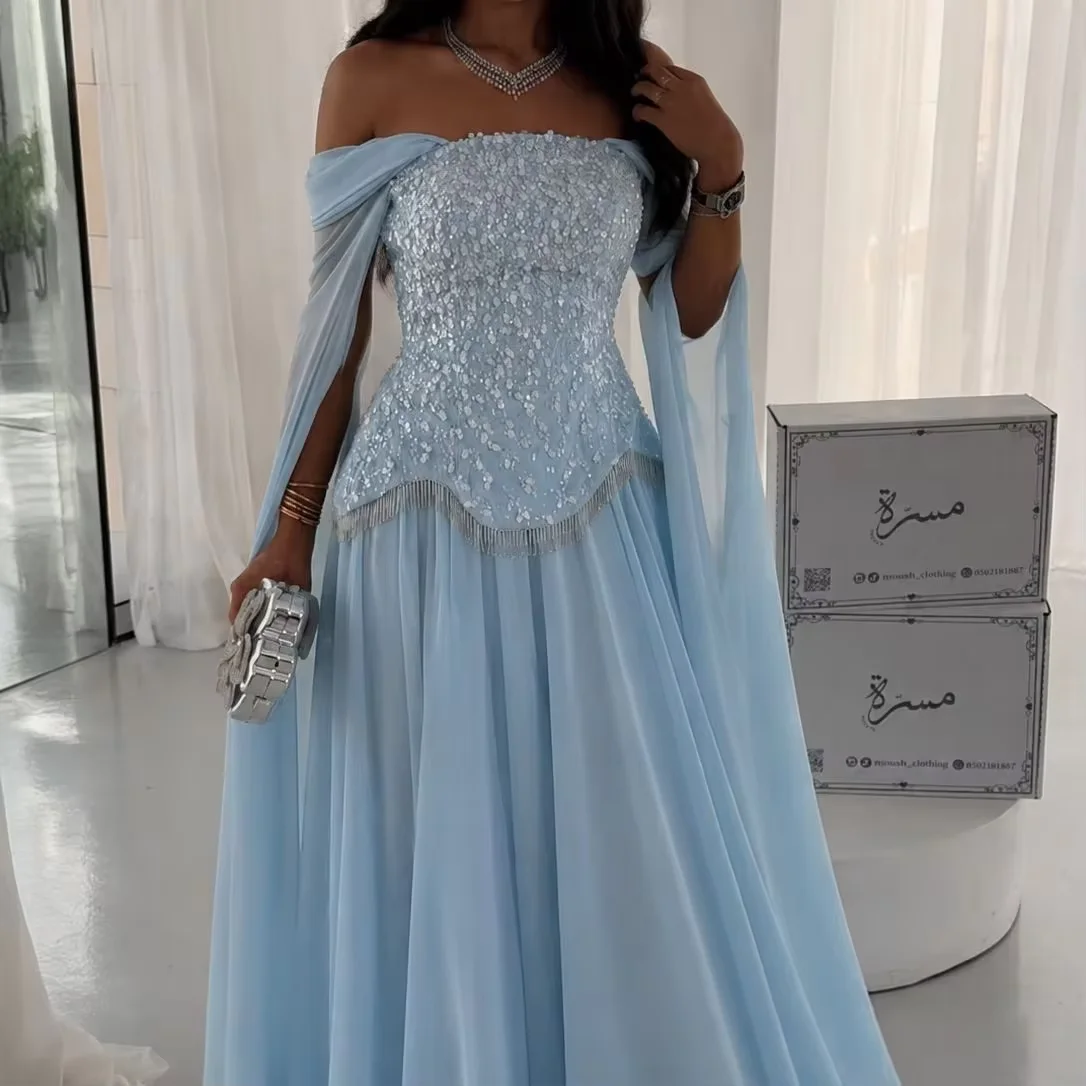 Classic Strapless V-neck Ruffle Belt Multi layer Irregular Ruffle A-line Dress Wedding Party Dance Evening Dress Customization