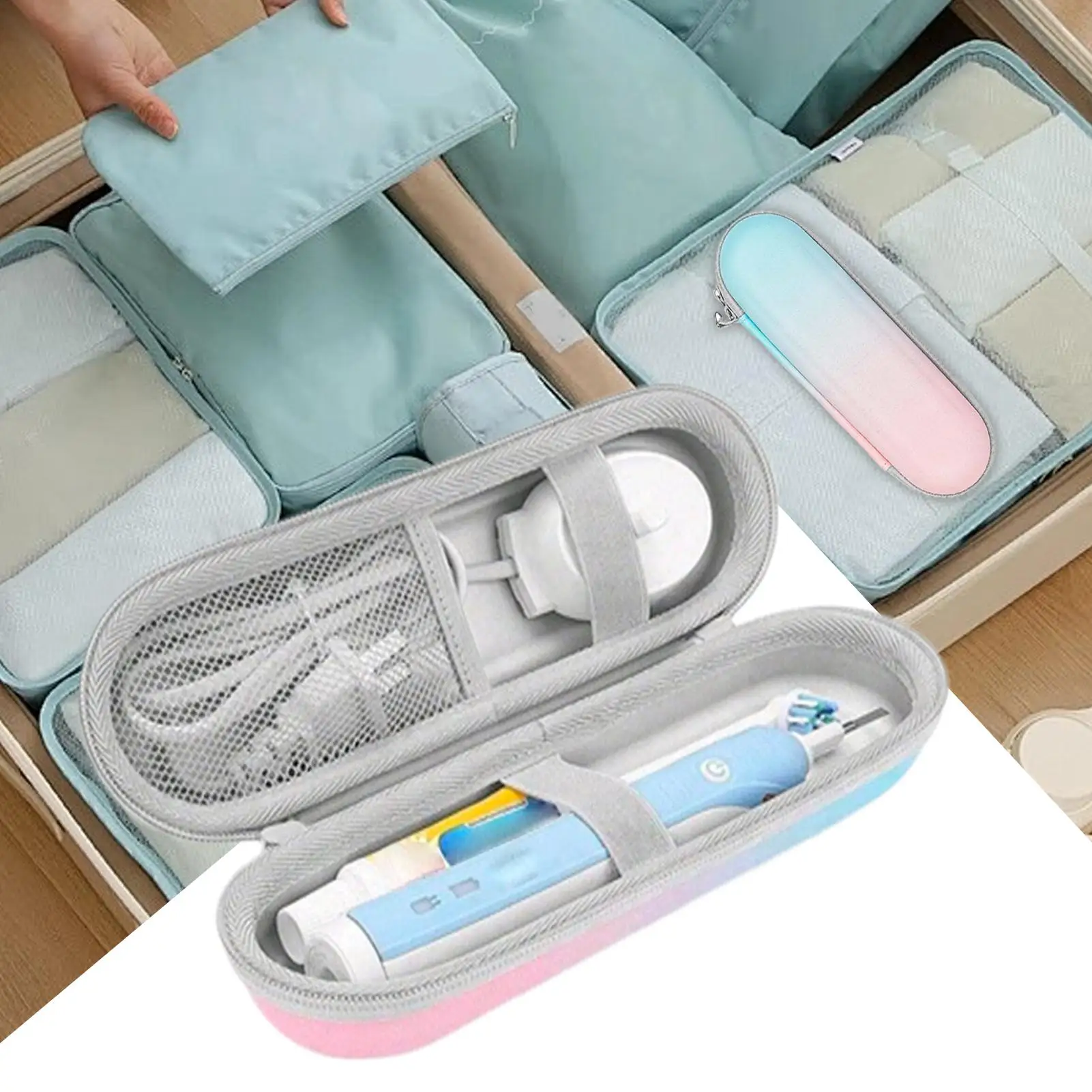

Toothbrush Travel Case Toothbrush Carrier Case Portable Container Storage Box For Health Hygiene Clean Teeth Kids Household