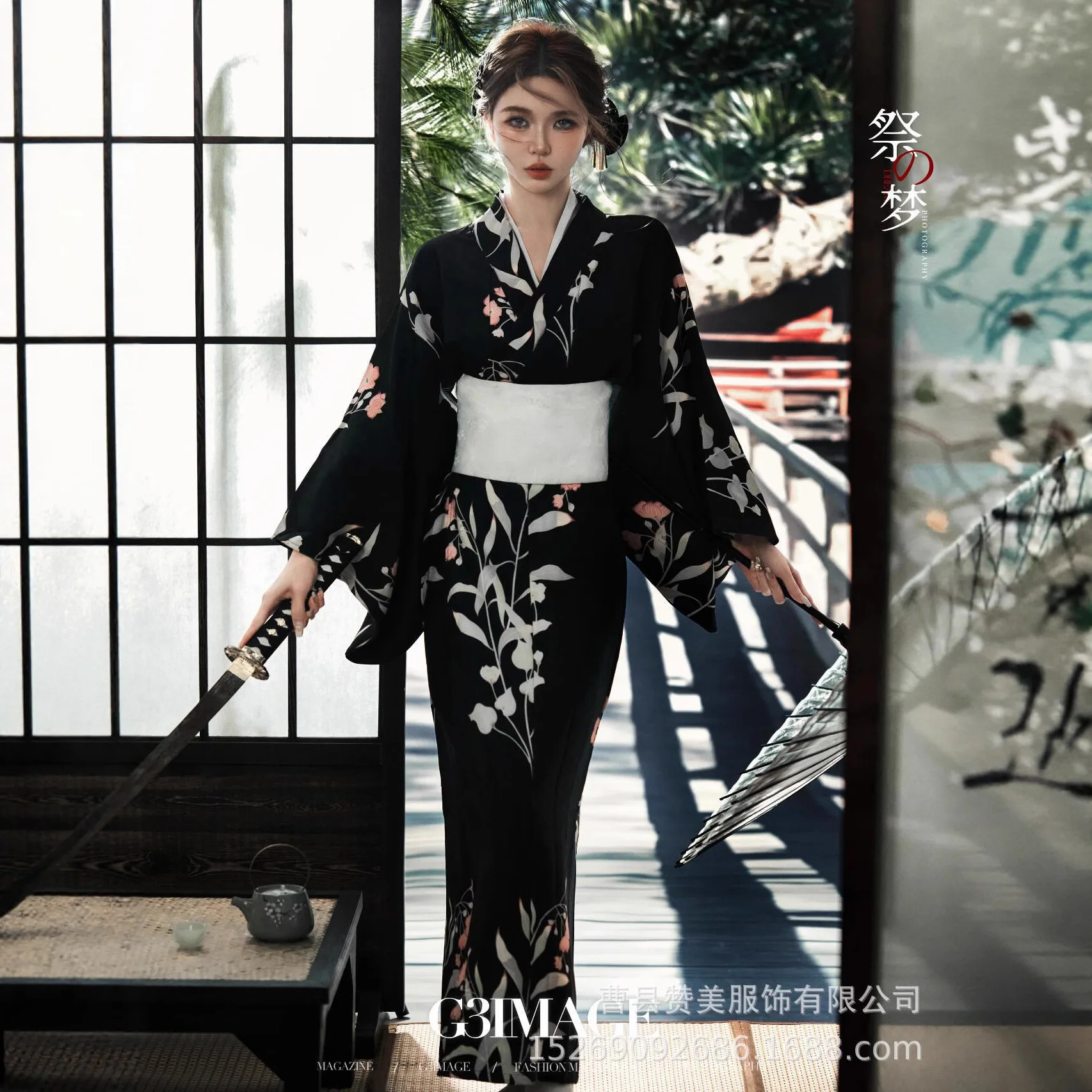 استوديو التصوير الفوتوغرافي الجديد كيمونو البشكير التقليدي ملابس التصوير اليابانية السفر فتاة تحسين الملابس