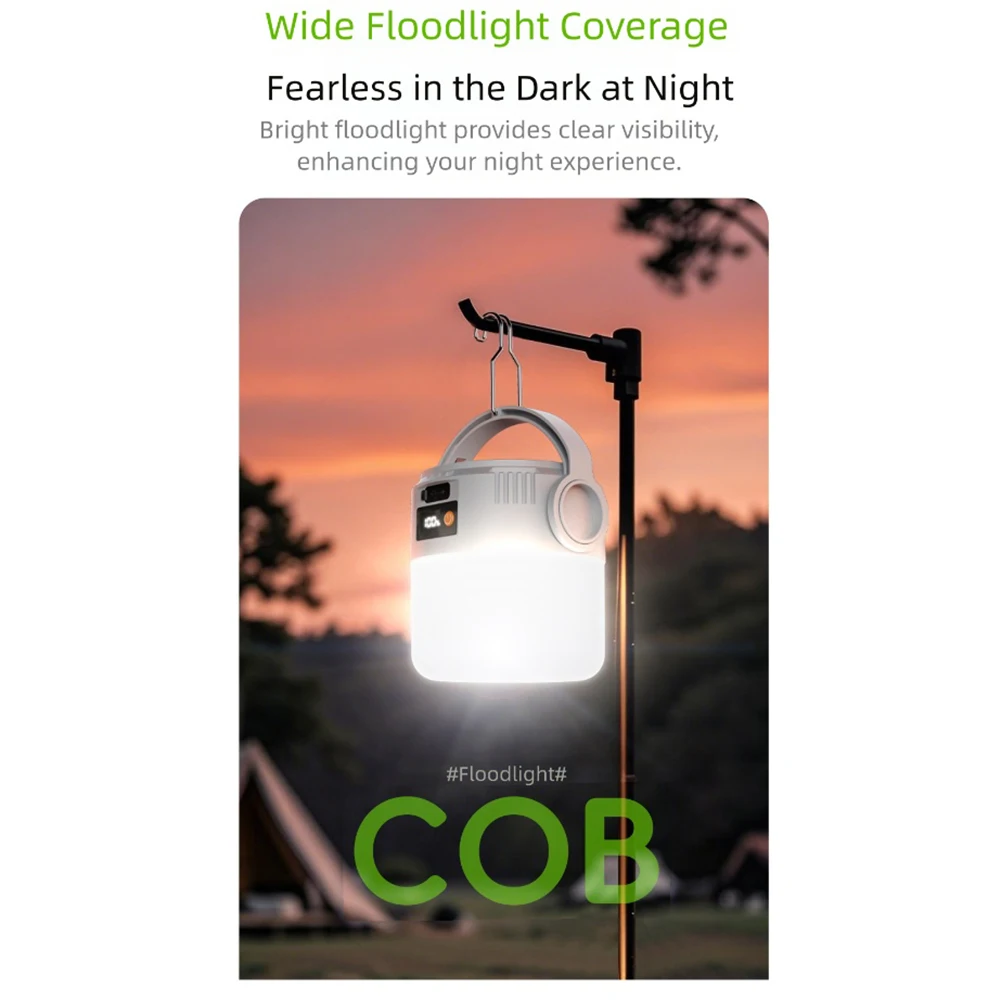 

Solar Rechargeable Camping Light - Portable Dual-Use ABS White 999cmType-C Lasting For Camping/Street Vending/Outdoor