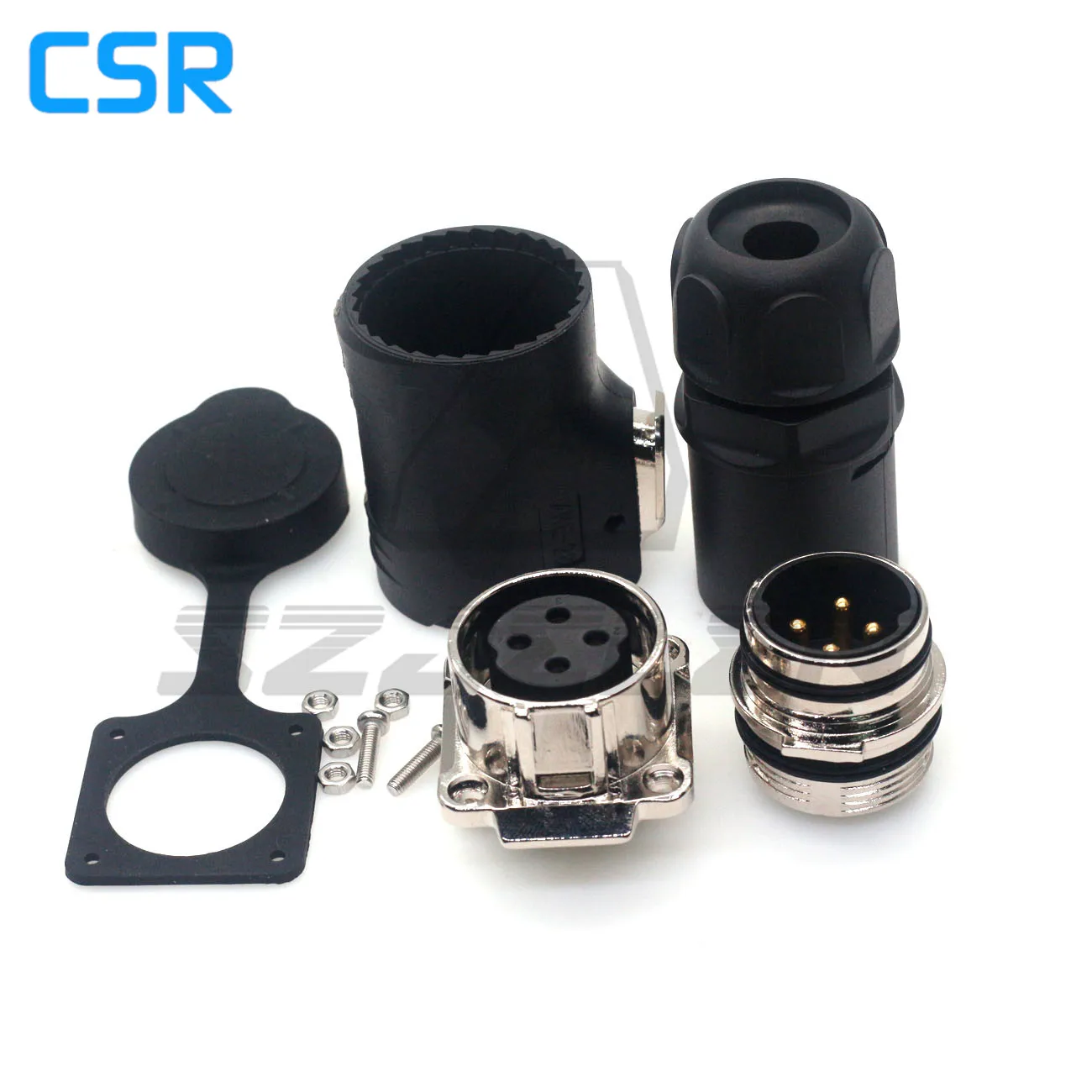 XHP28 Series, 2 3 4 5 6 7 8 10Pin Waterproof And Dustproof Aviation Connector, Square Panel Mount Female Socket And Male Plug