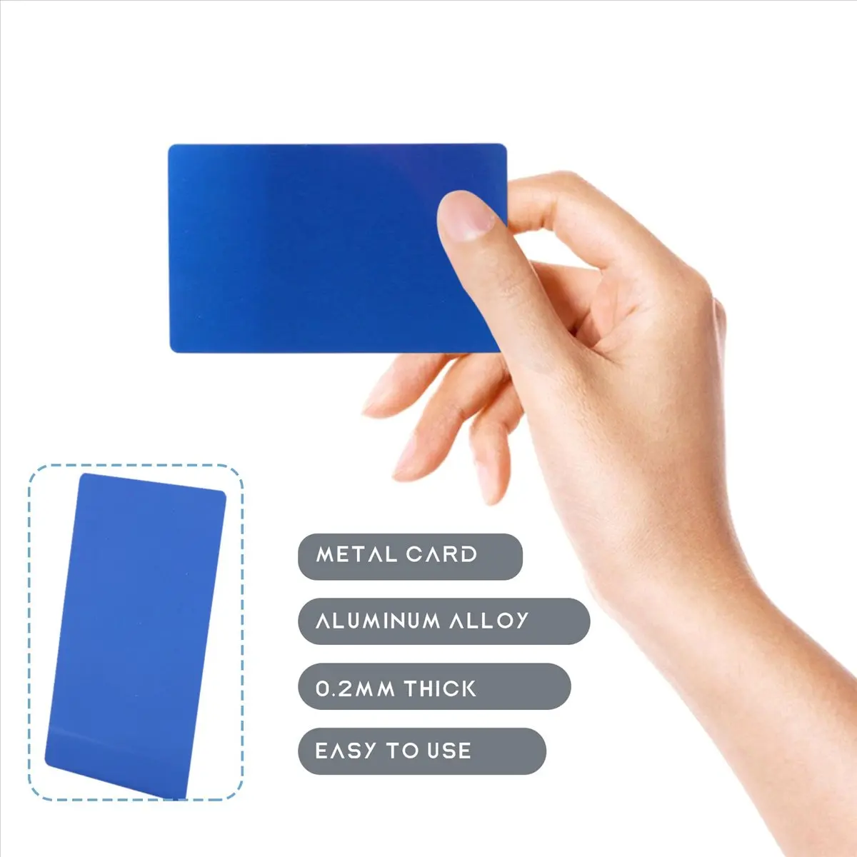 newyear828 100PCS Mixed Color Aluminum Alloy Card Engraving Metal Business Visit Business Card Blank 0.2mm Thick