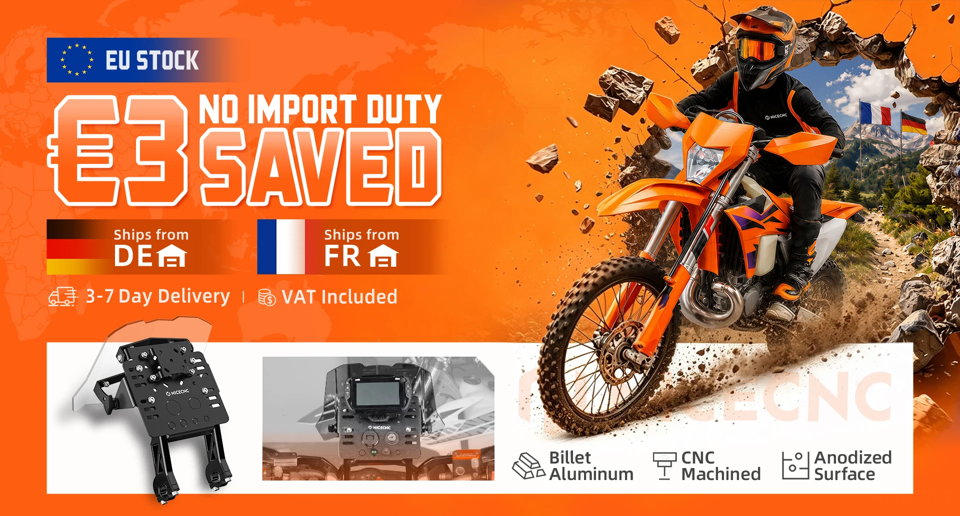 (EU-Lager) GPS-Halterung Mini-Verkleidungsset für KTM 690 (2008-2024), Husqvarna 701 Enduro Supermoto (2016-2024) und GasGas 700 SM – Detail 1