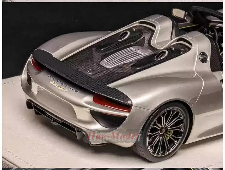 МакияжMU 1/18 для Porsche 918 Spyder, литая под давлением модель автомобиля, имитация игрушки, подарки на день рождения для мальчиков, коллекция для хобби, серебро