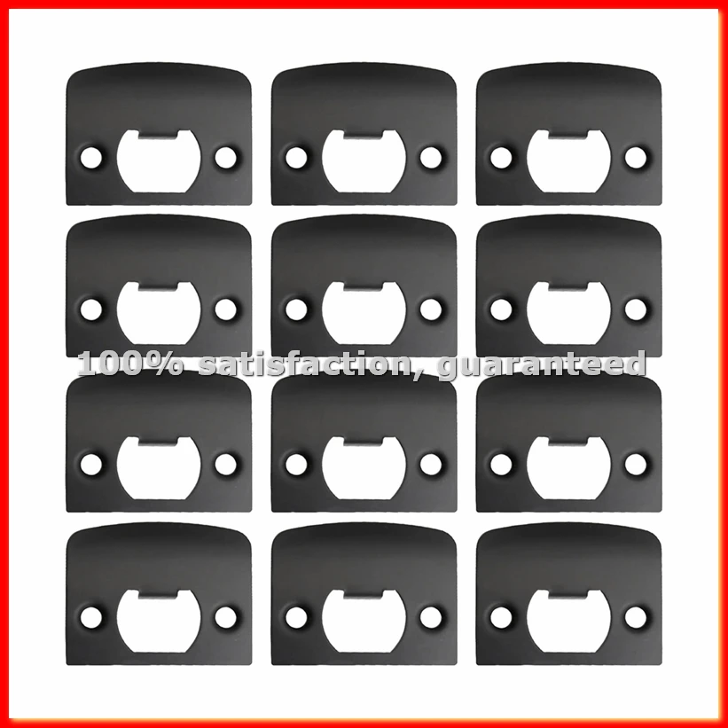 12 PCS Door Strike Plate, Black Deadbolt Strike Plate, Stainless Steel Deadbolt Covers Door Reinforcement Kit-A20R
