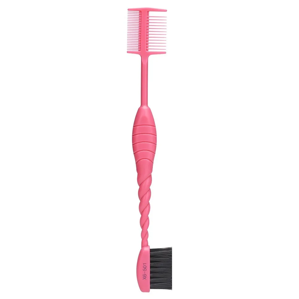 Quick Double Headed Eyebrow Brush Comb Non-Slip Color Foldable Edge Control Brush Fine Angled Hair Dye Applicator Brush Home Use