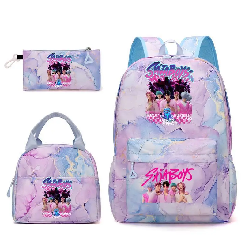 3 قطعة مجموعة KPop شيطان على ظهره هنتر طالب المراهقين المدرسية فتاة مراهقة السفر التدرج Mochilas حقيبة الغداء حقيبة الظهر