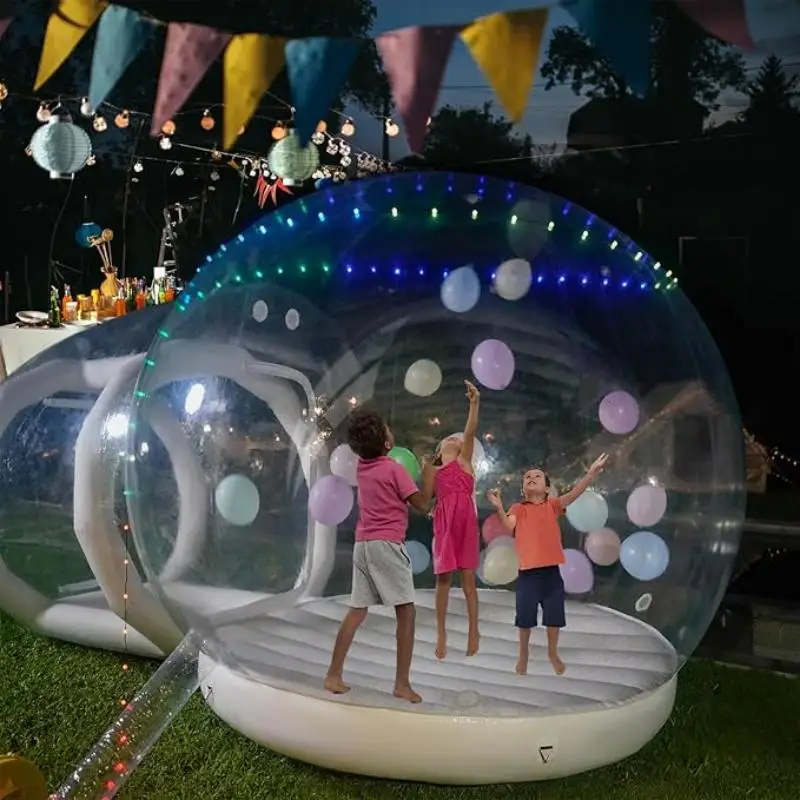 10FT Inflatable Air Soft Bubble Bounce with Bouncey. Kids Balloon House Jumping Castle with Blower for  Outdoor Camping