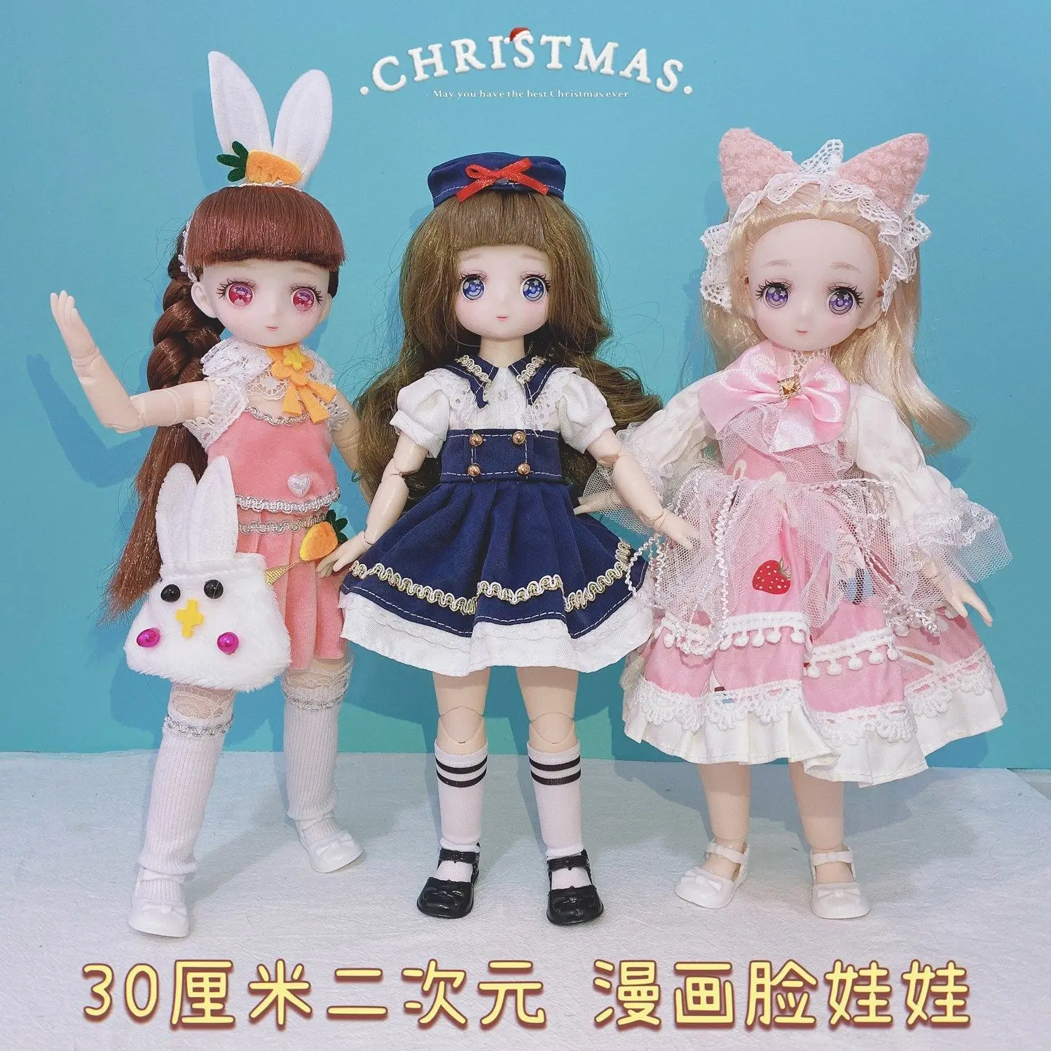 30cml Kawaii BJD Doll Girl 6 Points Joint Movable Doll With Fashion Clothes Soft Hair Dress Up Girl Toys Birthday Gift Doll New