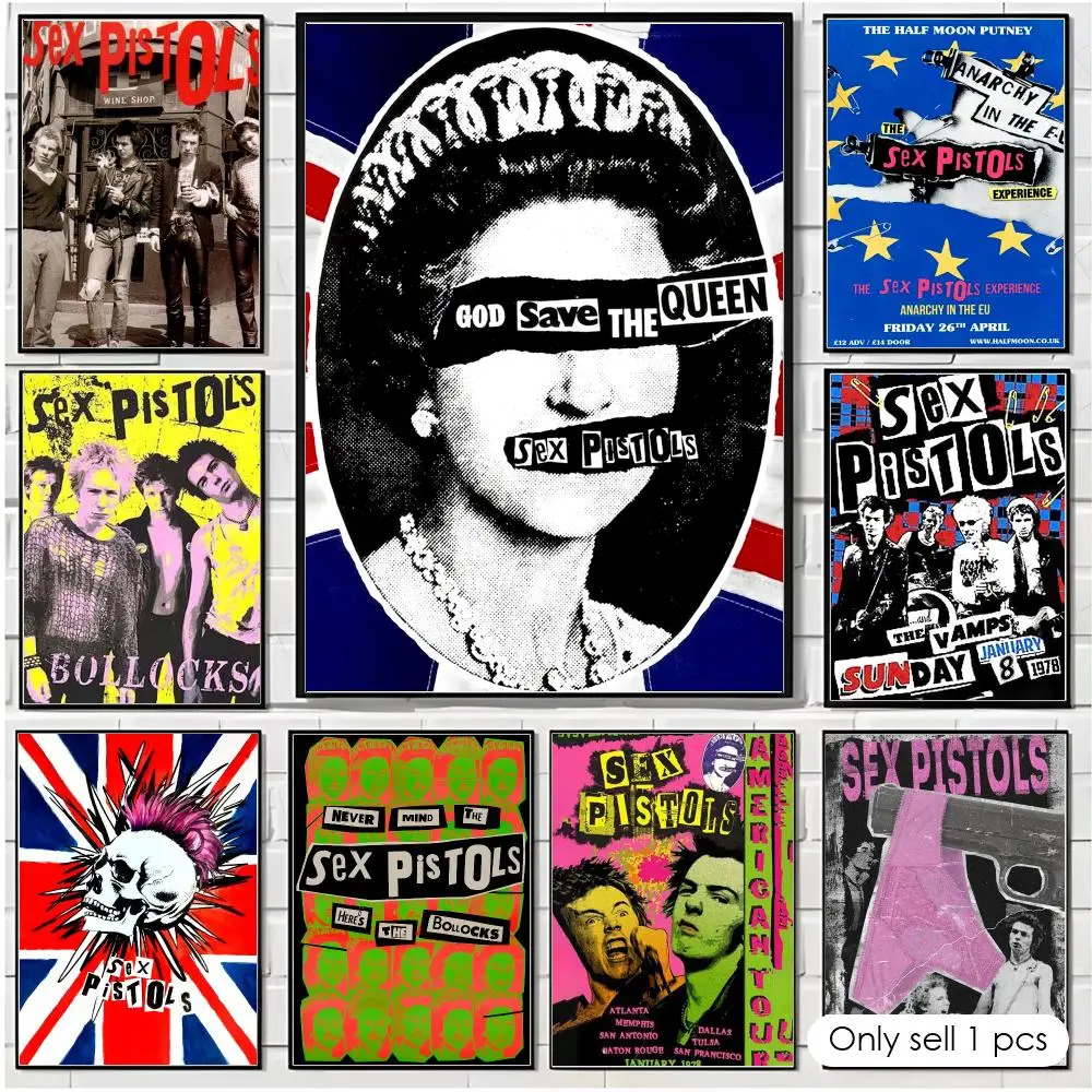 Band S-Sex Pistols Poster Trendy Aesthetic Wall Art high-end Bedroom Home Cafe library Decor