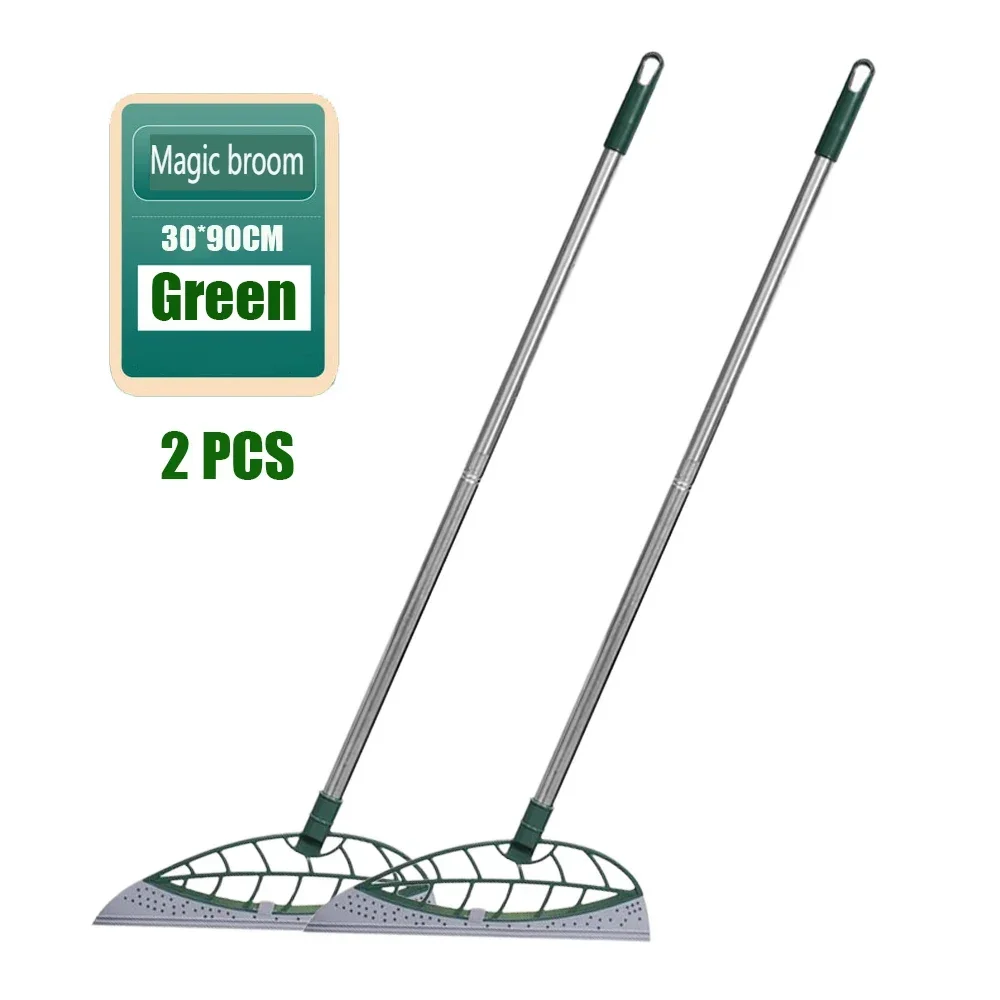 2PCS/Set Silicone Magic Broom Window Washing Wiper Squeegee Hand-push Pet Hair Dust Spatula Household Floor Mirror Cleaning