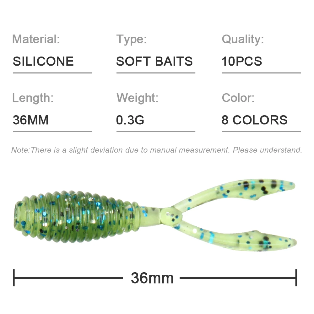 Rosewood Great Finesse Creature Bait Soft Lure 3.6cm Rock Fishing Double Tail Artificial Swimbait Shad Worm Fishing Tackle view 2