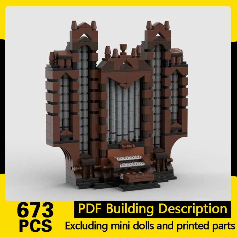 Modelo de Paisaje Urbano, Bloques de Construcción MOC, Órgano de Tubos Vintage, Tecnología Modular, Regalos, Juguetes para Niños, Juego de Construcción para Armar en Días Festivos