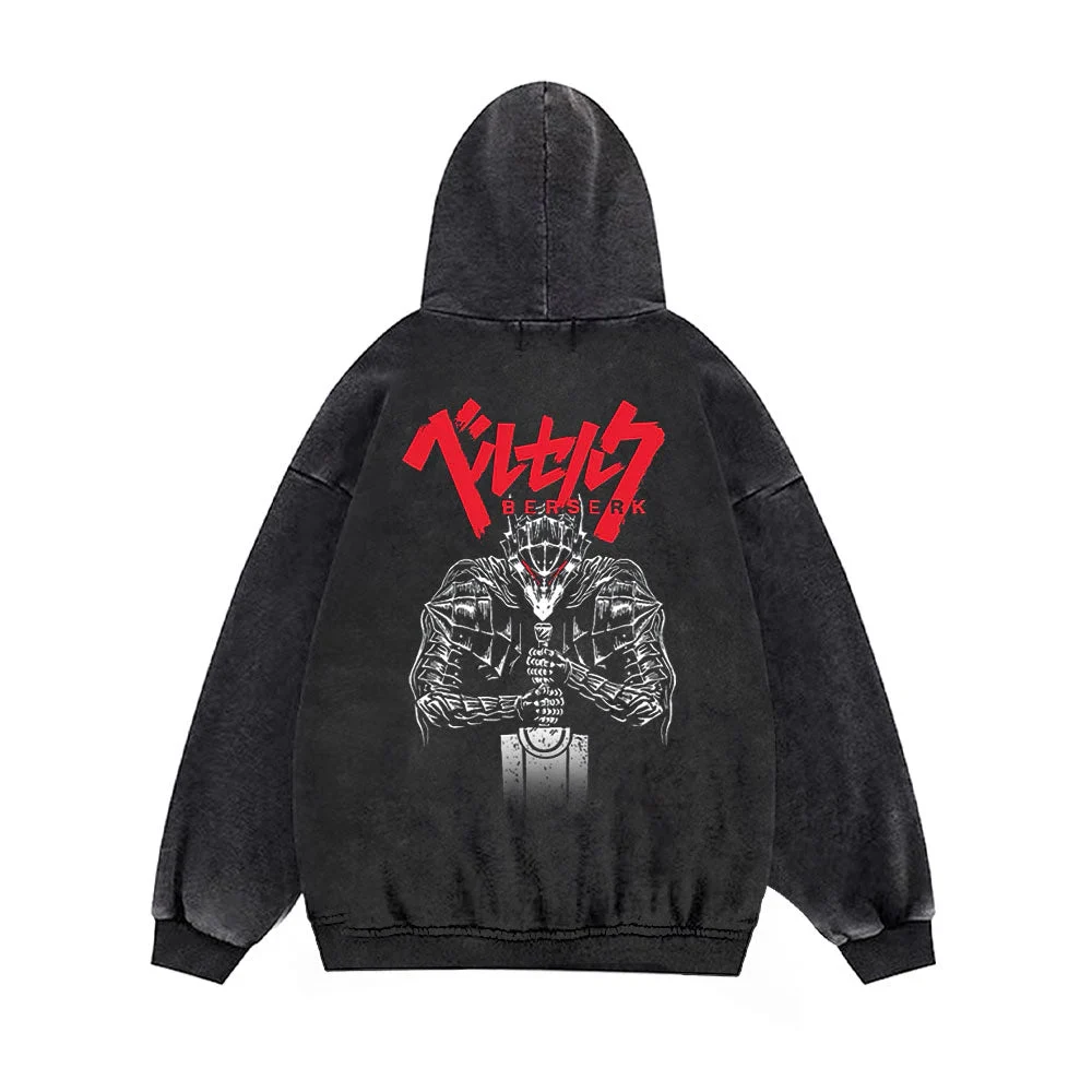 Berserk Anime Hoodies 100%Cotton Men Women Gothic Manga Hooded Pullover Casual Sweatshirts Vintage Streetwear Men's Clothing