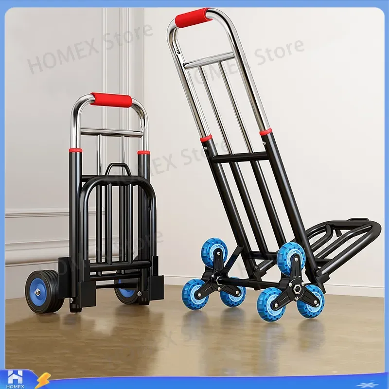 Foldable Shopping Trolley Cart Portable Luggage Hand Truck Heavy Duty Folding Utility Wagon for Home Grocery Moving Storage