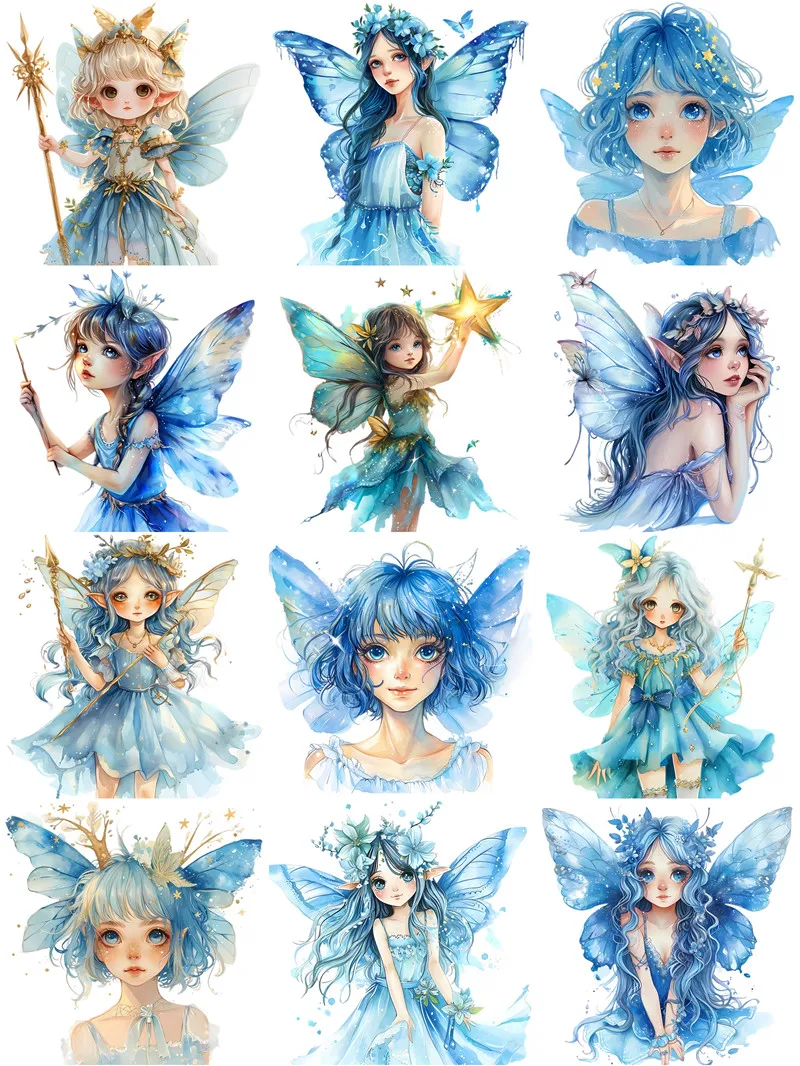 Blue Fairy Stickers Crafts And Scrapbooking stickers kids toys book Decorative sticker DIY Stationery