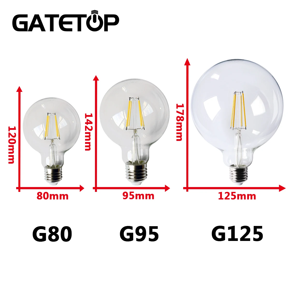 LED 레트로 에디슨 램프 E27, B22, E14 투명 유리 전구, 따뜻한 가정 장식, 빈티지 램프, 유연한 조명