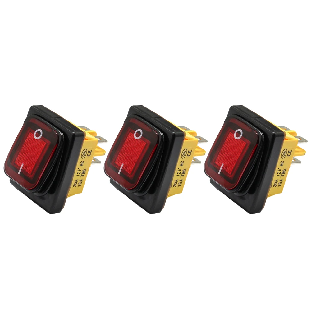 3pcs Waterproof Rocker Switch for toggle Switch PA66 Nylon Replacement Tool Accessories For Boats 4P 30A Waterproof Rocker