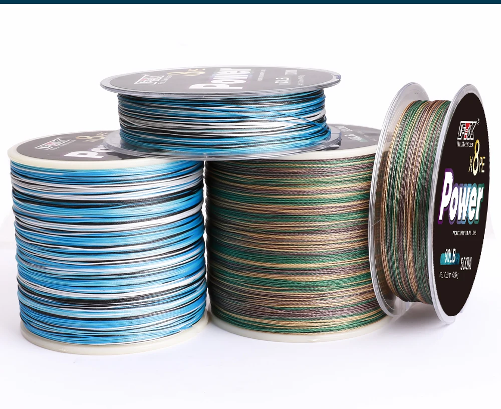 FTK PE X4/X8 Karpfen-Angelschnur 300/500m 4/8 Stränge Geflochtene Extrem Starke Verschleißfeste Multifilament Meeres-Salzwasser-Schnur – Detail 15