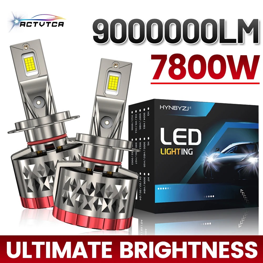

7800W 9000000LM H7 H4 LED Headlights Super Power HB2 9003 H8 H9 H11 9005 HB3 9006 HB4 Headlamp 6000K Fog Lamps Car Light 12V 24V