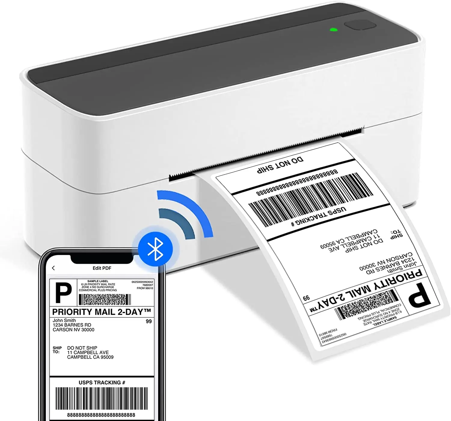 Phomemo PM241 Thermal Bluetooth Address Label Printer Wireless Shipping Policy Printer Compatible for iPhone Mac Windows Android