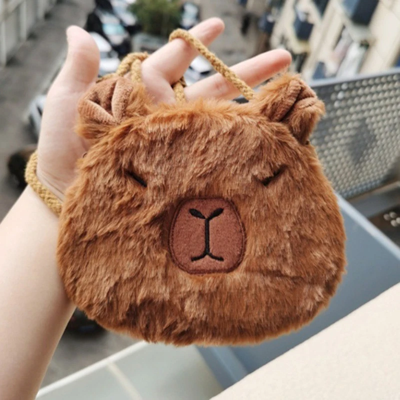 Porte-monnaie en peluche de dessin animé, sac de rangement de beurre Capybara mignon, jouet cadeau pour enfants