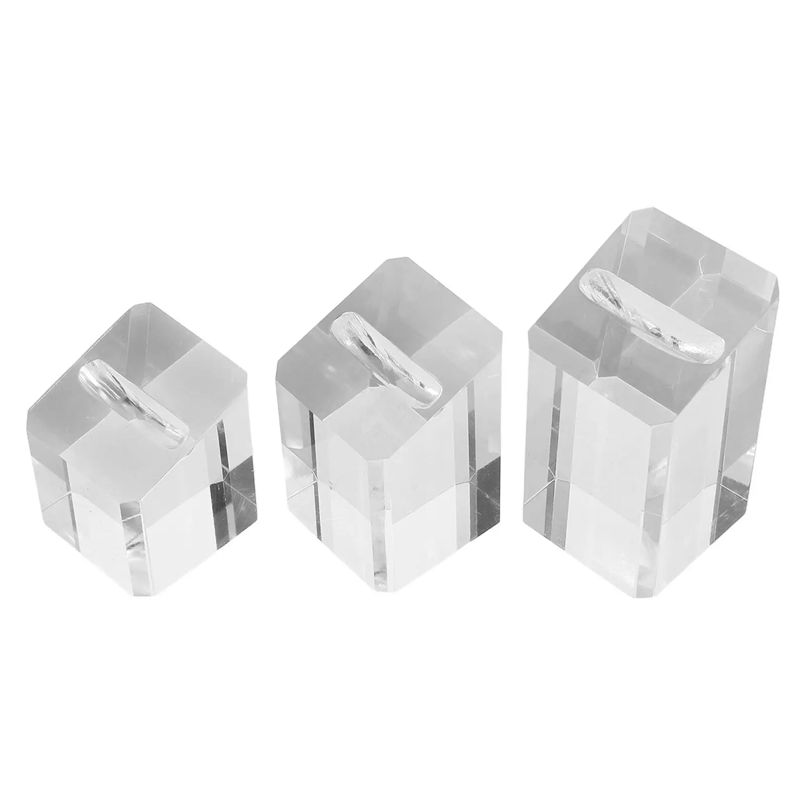 3Pcs Acrylic Transparent Slant Ring Display Stand Jewelry Holder Small Crystal Showcase for Store Exhibitions Crystal Holder