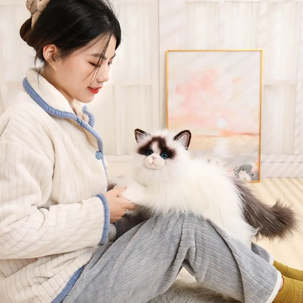 Stuffed Doll Simulated Cat Plush Toys Long Hair Fluffy Ragdoll Cat Plush Toy Soft 50cm Plush Kitty Figures Toy