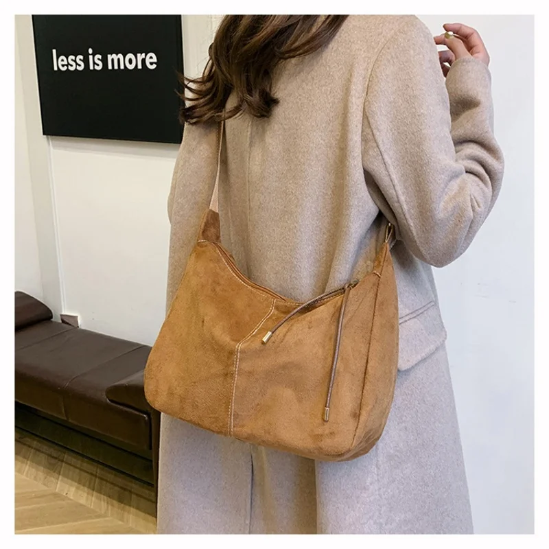 بو الجلود ركاب أزياء خمر عارضة حمل حقيبة أنيقة حقائب كروسبودي للنساء الملمس مزاجه سعة كبيرة #3