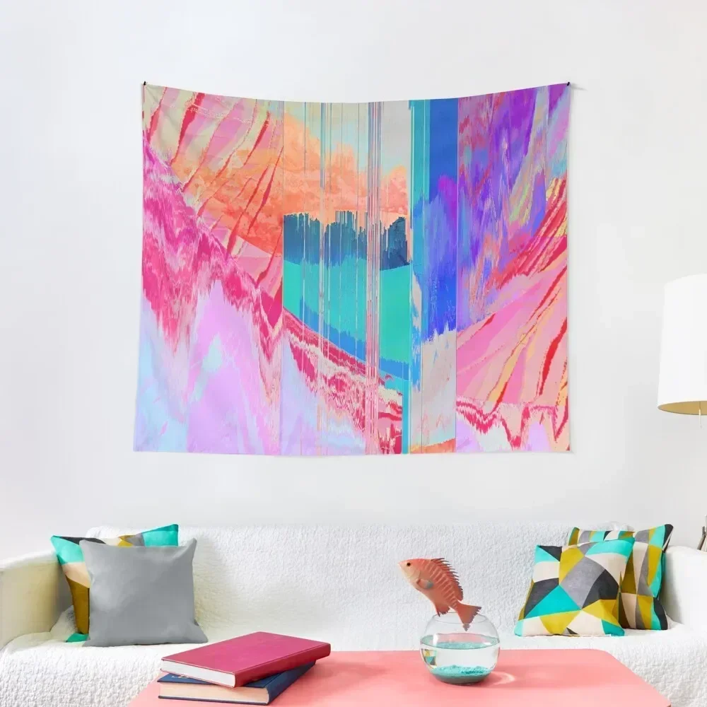 Color Mosh - Glitch Art Print Tapestry Room Decorations Aesthetic Outdoor Decor Tapestry