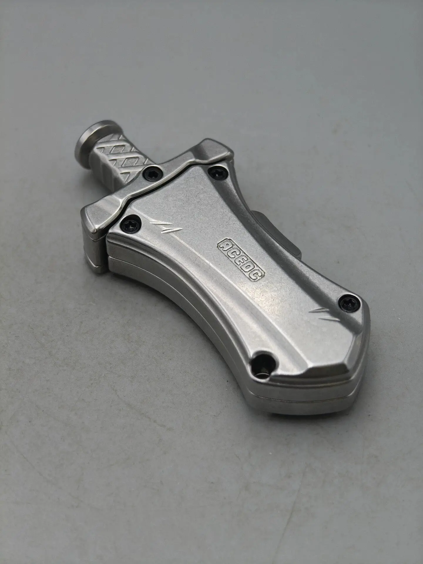 Used EDC Acedc Master Sword, Stainless Steel Material, Mechanical Push Card Edc Metal Decompression Toy Tide Play