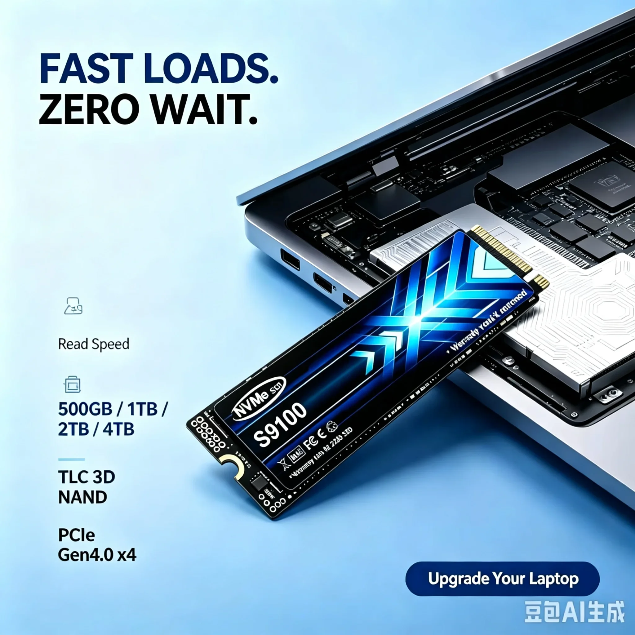 2026 New High Speed PCIe Gen4 NVMe M 2 SSD 1TB 2TB 4TB S9100 SSD Gaming Drive For PS5 Laptop PC OEM Original