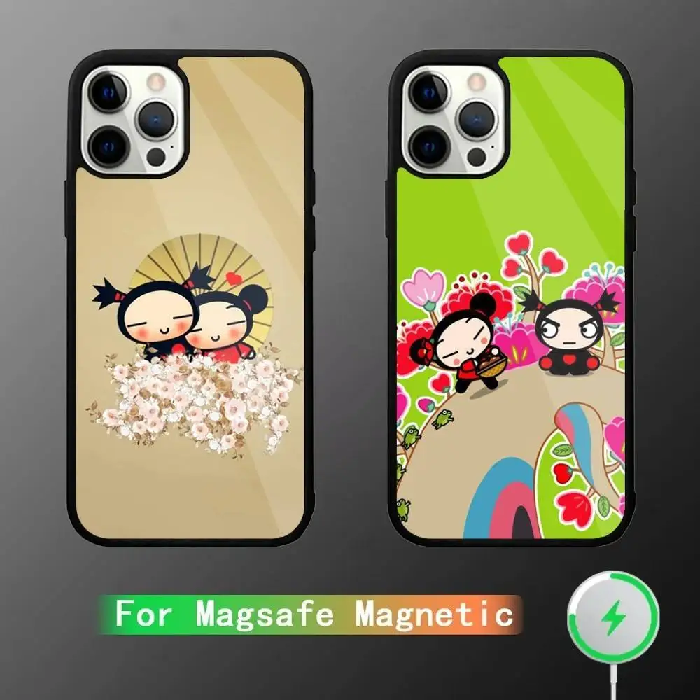 

Cute Cartoon Pucca Garu Phone Case For iPhone 17,16,15,14,13,12,11,Pro,Max,Plus,Mini,SE4,E Magnetic Magsafe Wireless Charging