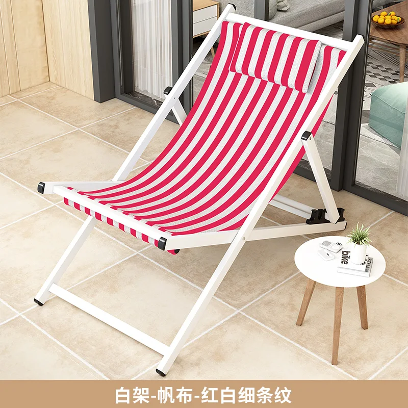 

Portable Folding Beach Chair Home Living Room Balcony Lounge Chair Outdoor Office Adjustable Nap Sillas Outdoor Furniture WKOC