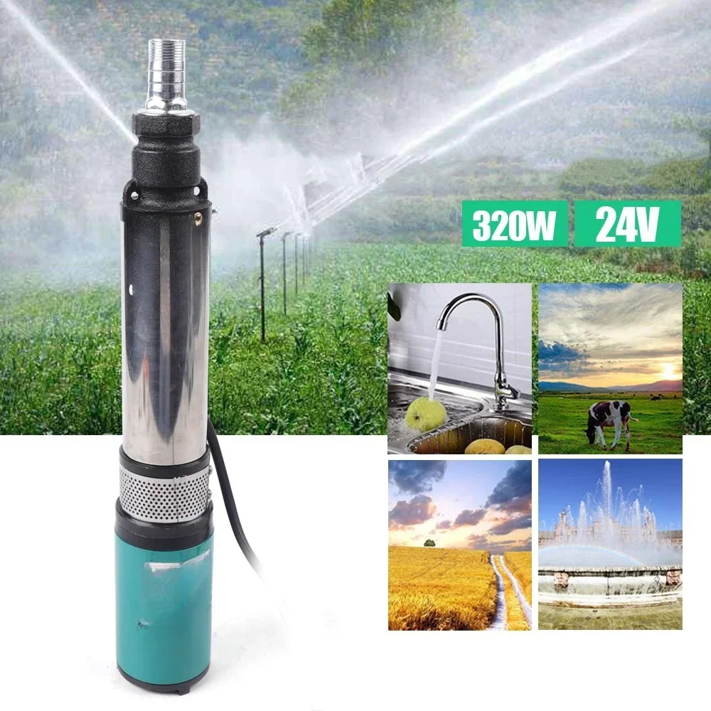 Submersible Deep Bore Well Water Pump 320W 24V Electric Farm Pump for Water Intake Mines and Wells