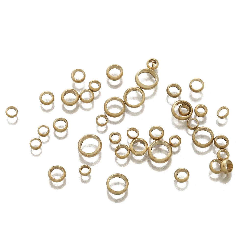 100pcs Brass Fixed Spacer Beads For Diy Round Leather Rope Bracelet Necklace Jewelry Making Findings Accessories 2mm/3mm/4mm