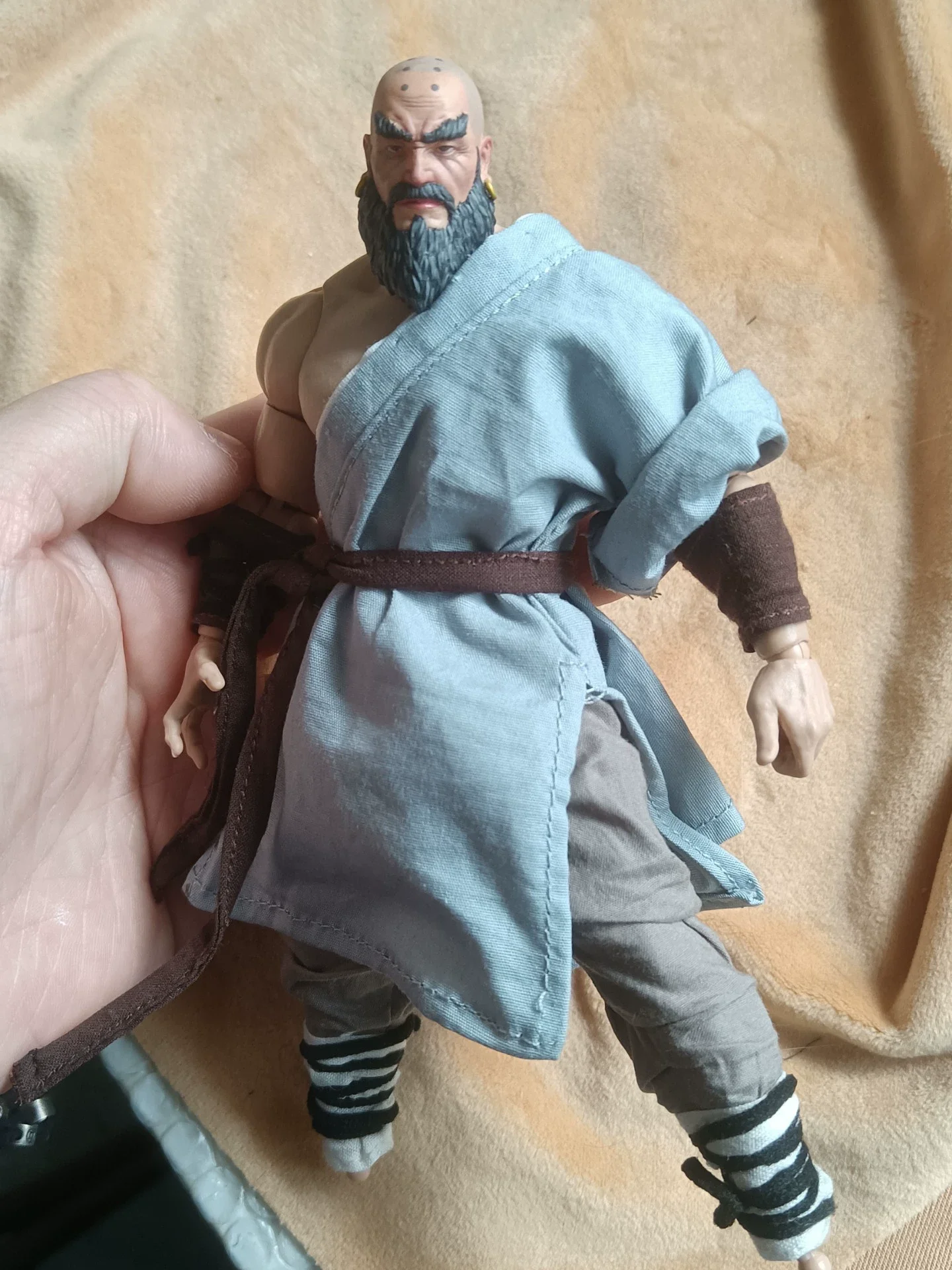 

【Без тела】Ручная работа, масштаб 1/12, мужской воин, китайский монах, набор одежды, подходит для 6-дюймовой экшн-фигурки, модель тела для DIY