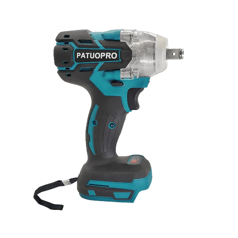 PATUOPRO 500N.M Brushless Electric Impact Wrench 2-Speed 1/2 Inch Cordless Wrench Home Power Tools Compatible Makita 18V Battery