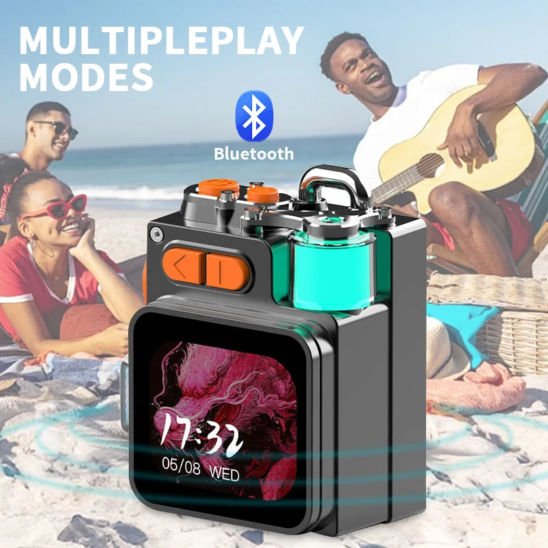 

Мини-динамик, умное беспроводное аудиооборудование с сенсорным экраном, звуком HD и светодиодной подсветкой Bluetooth5.4 для дома, вечеринки, кемпинга