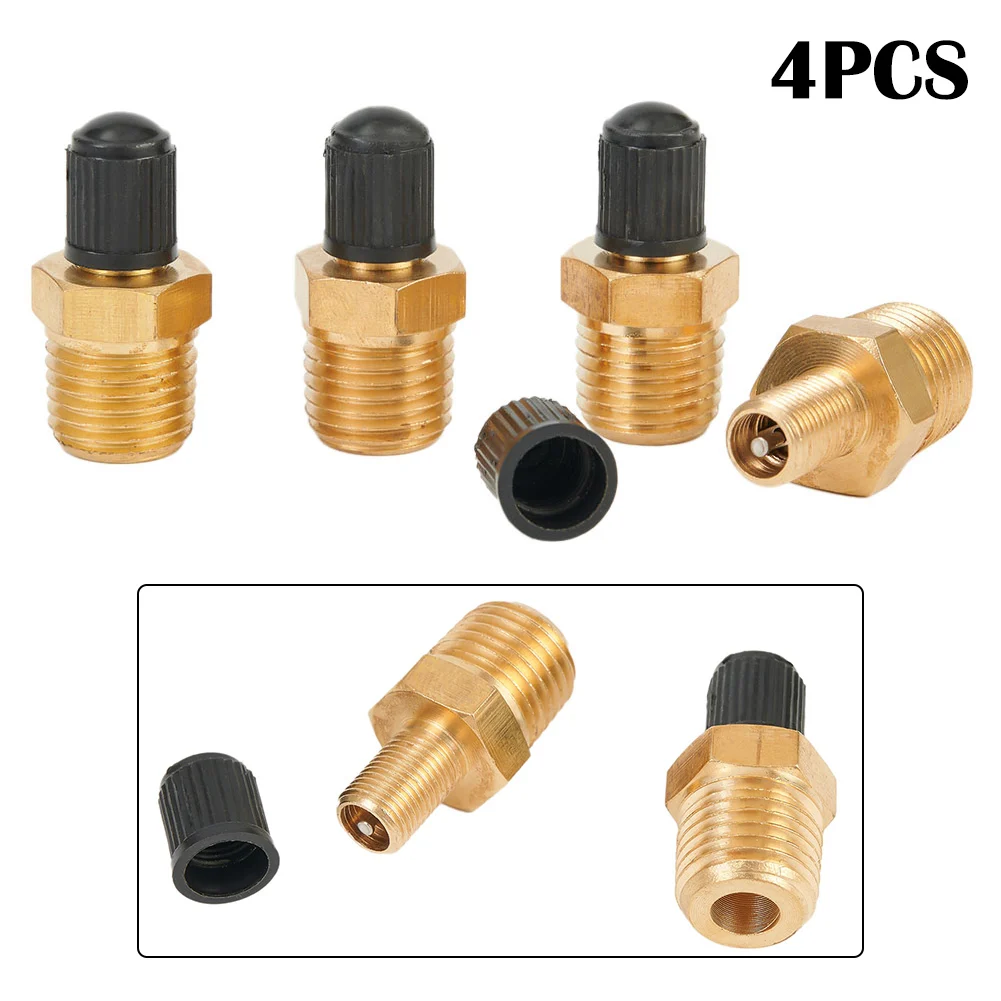 Tank Fill Valve for Air Compressor 4pcs Solid Brass 1/4 Inch NPT Male Thread Fitting for Industrial Use Applications