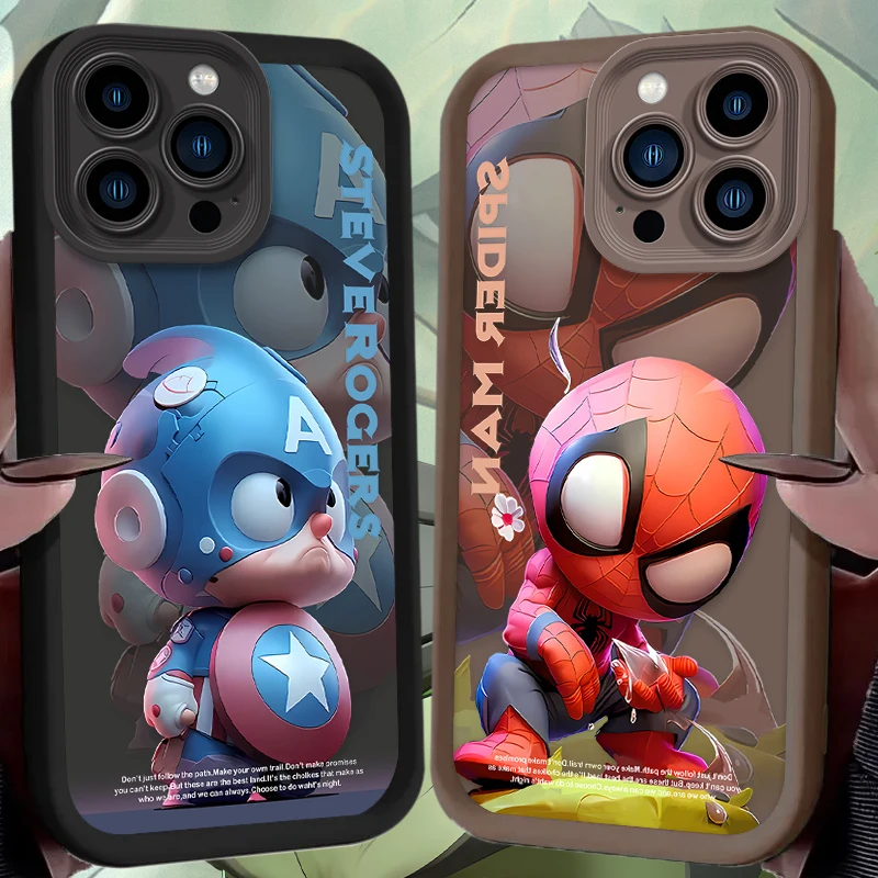 Marvel Spider Man Steve Rogers Phone Case for iPhone 16 15 14 13 12 11 Pro Max XS X XR 8 7 6S Plus SE 2020 Liquid Silicone Cover