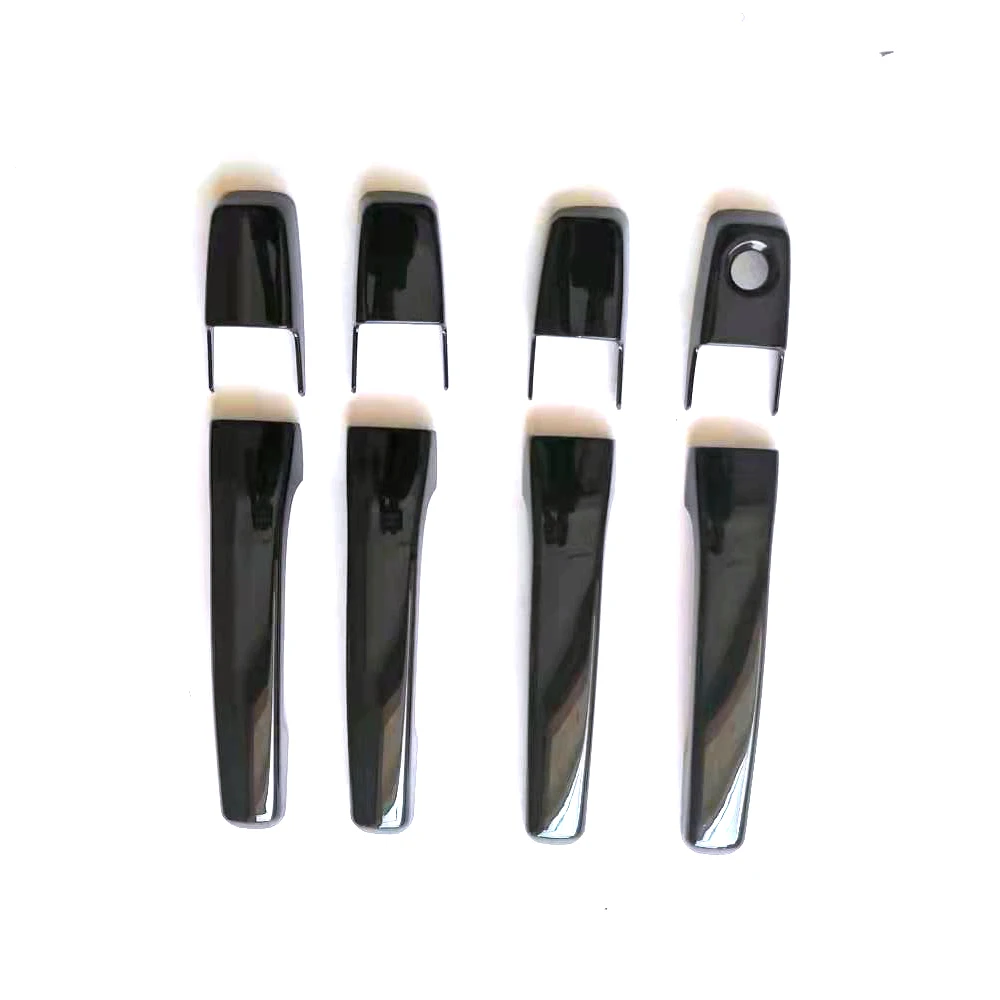 ABS Outside Door Handle Cover For 2007-2021 MITSUBISHI PAJERO Glossy Black Door Handle Protective Panel Car Styling Accessories
