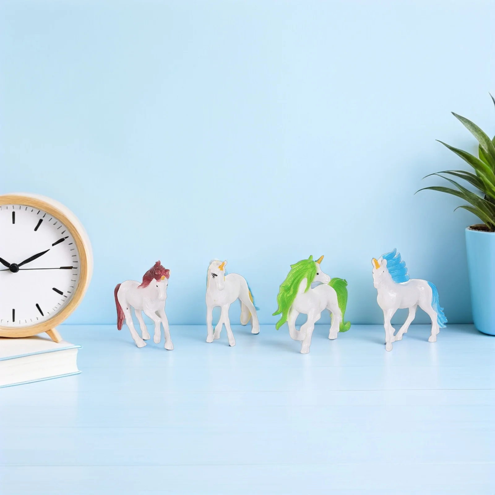 

8pcs Mini Plastic Horse Set Stylish Micro Landscape Sculpture Desktop Office Decor For Festival Figure Home