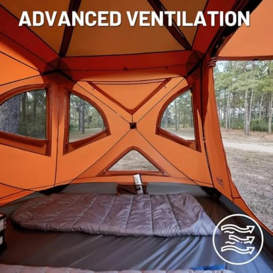 خيمة محور التخييم المقاومة للطقس منبثقة للمغامرات الخارجية: خيمة سهلة الإعداد 60 ثانية محمولة مكونة من 4 أشخاص مثالية #2