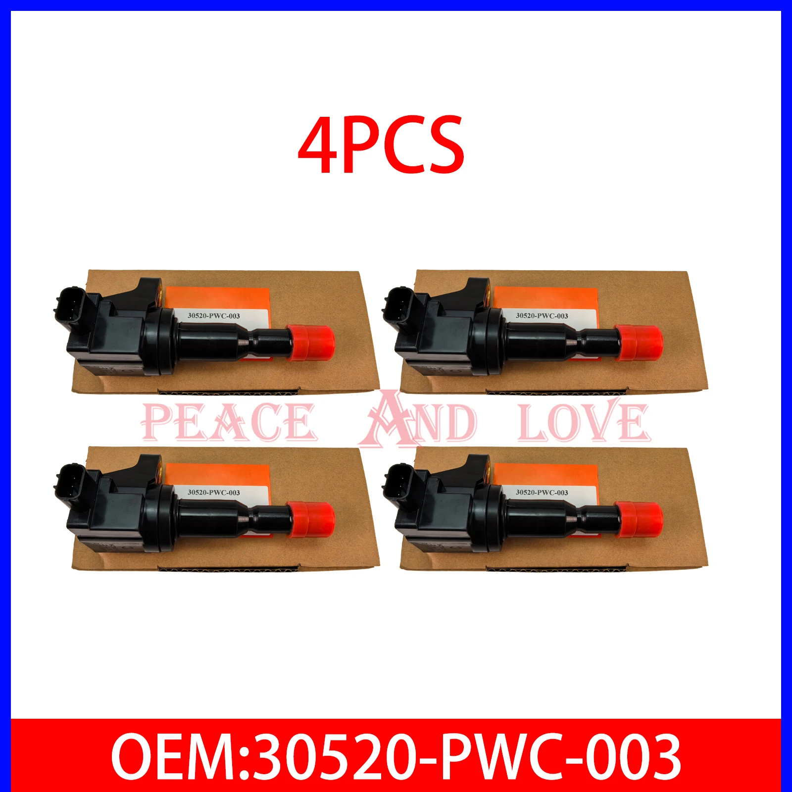 

4PCS Ignition Coil 30520-PWC-003 CM11-110 For Honda Airwave II 1.5 L4 City Jazz Airwave 2007 2008 30520-PWC-013 UF581
