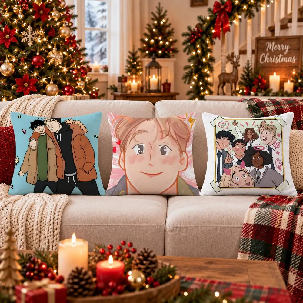 TV Series Heartstopper Cushion Cover Cushion Cover Soft Plush Cushion Covers Fluffy Throw Pillow Cases for Sofa Bedroom