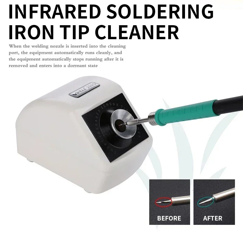 

Durable Infrared Sensor Smart Induction Soldering Iron Tip Refresher Welding Nozzle Cleaner Repair Automatically Operate