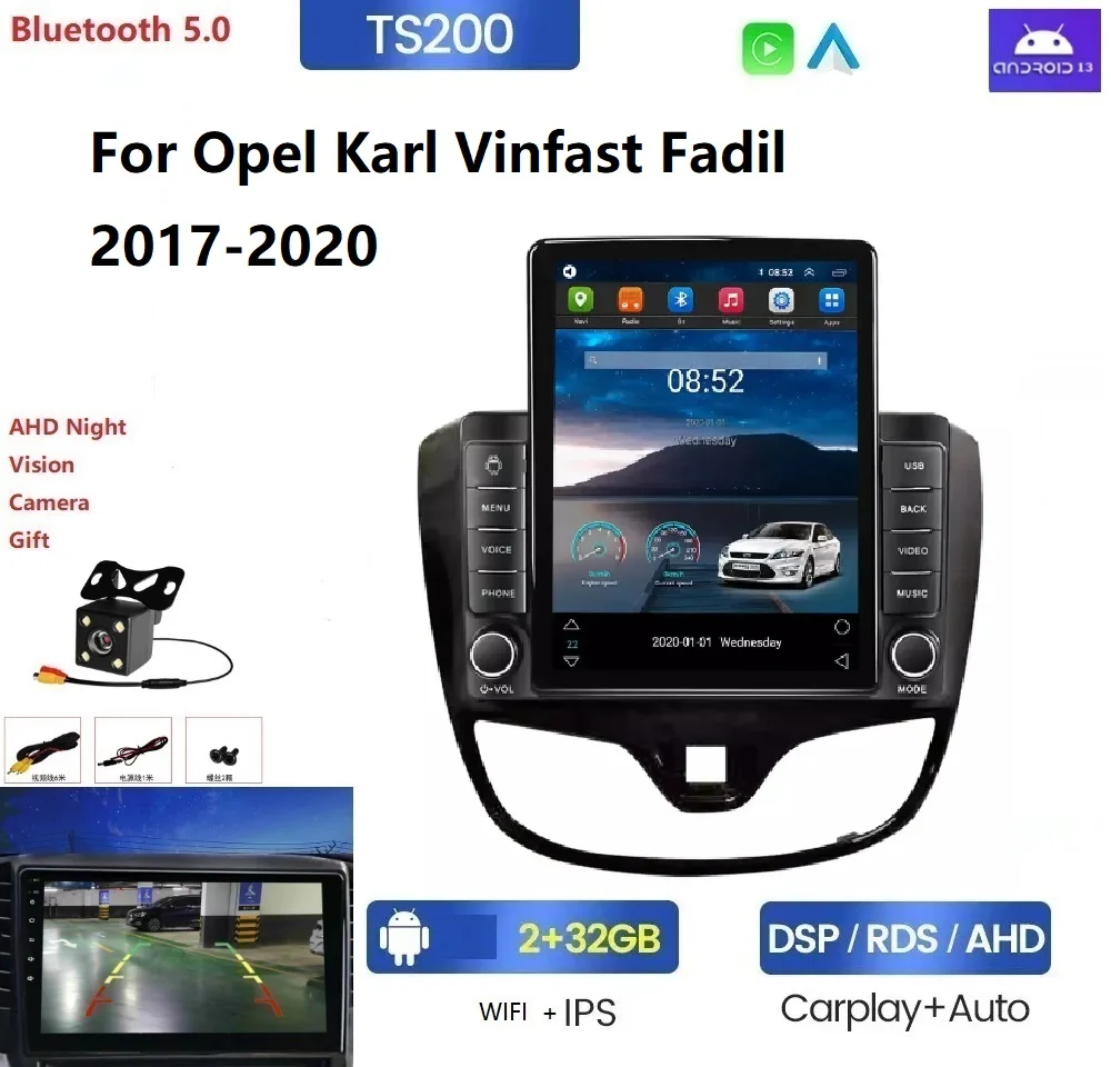 Android 13 8+128G Car Monitor For Opel Karl Vinfast Fadil 2017-2020 360 camera car-play+auto GPS Android 2.5D screen