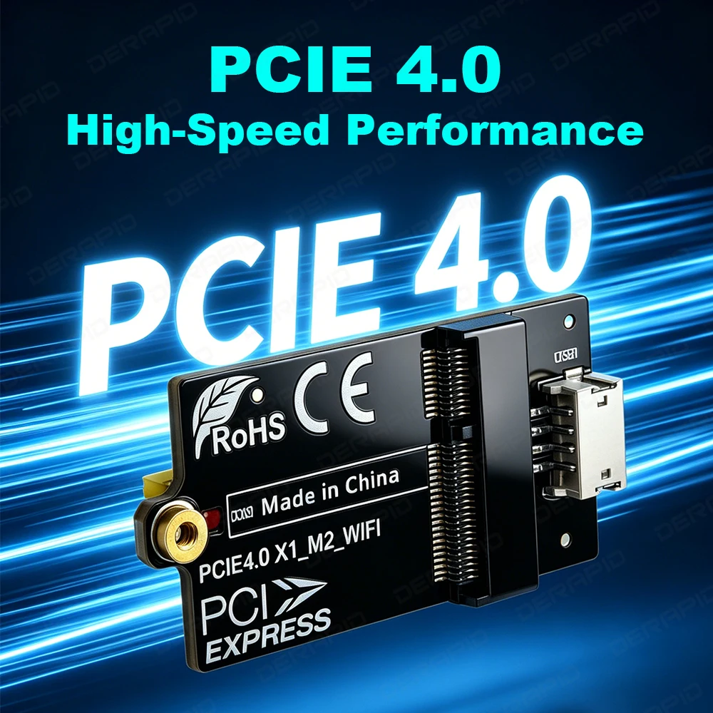 PCIe X1 to M.2 WiFi Adapter PCIe 4.0 X1/X4/X8/X16 to M.2 A+E Key Wireless Card Converter with Bluetooth Port for Desktop PC